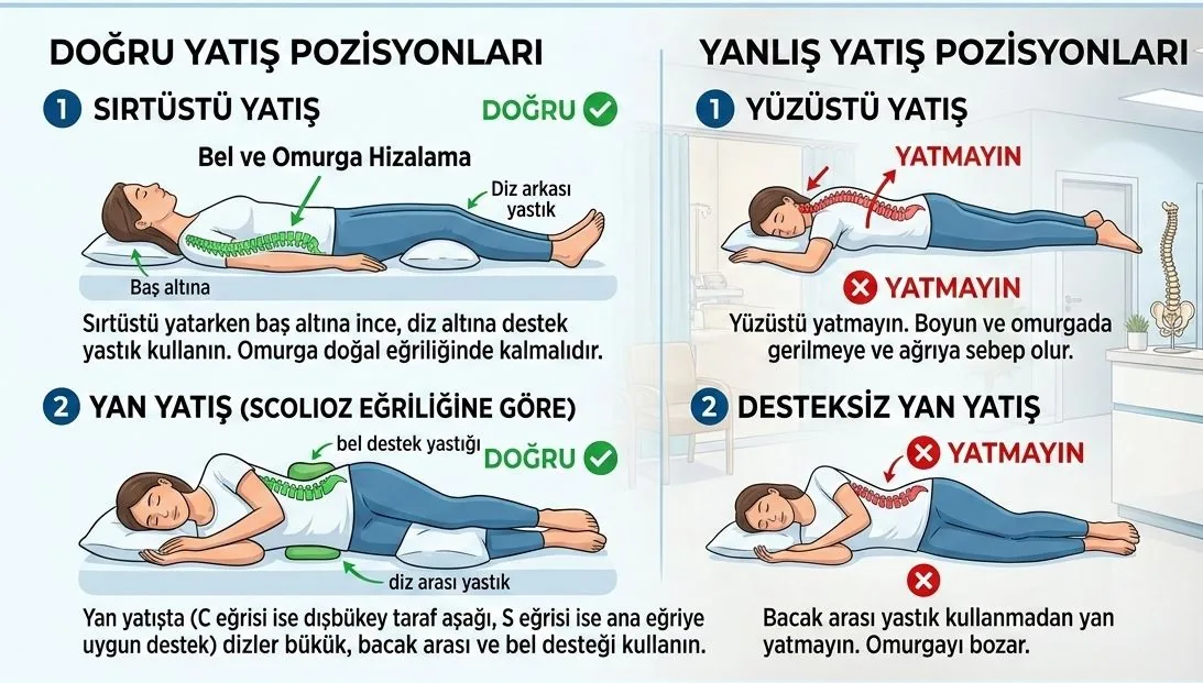 Skolyozda Doğru Yatış Pozisyonları: Uyurken Omurganızı Koruyun!