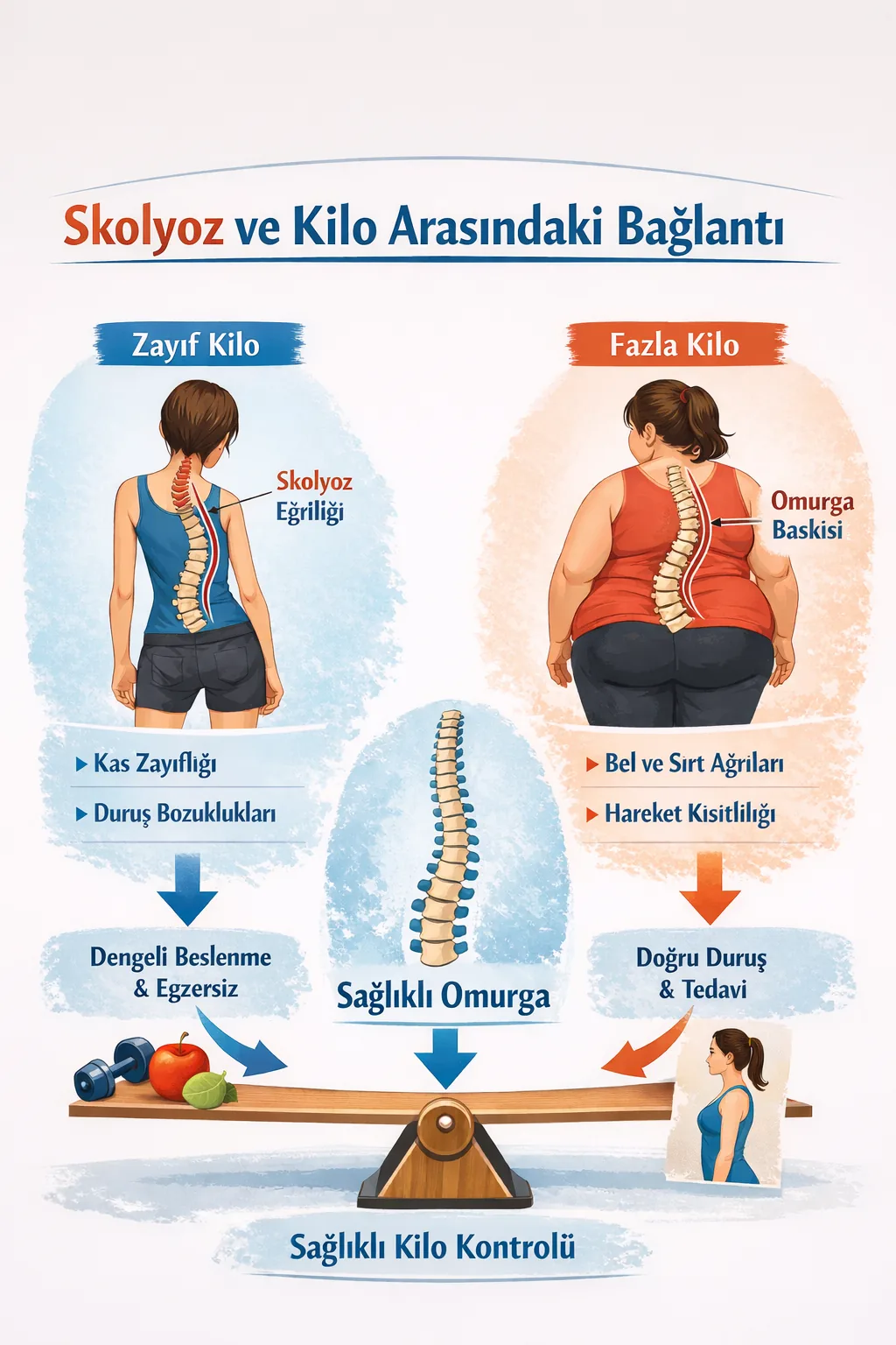 Skolyoz ve Kilo Arasındaki Gizli Bağlantı: Vücut Ağırlığımız Omurgamızı Nasıl Etkiler?